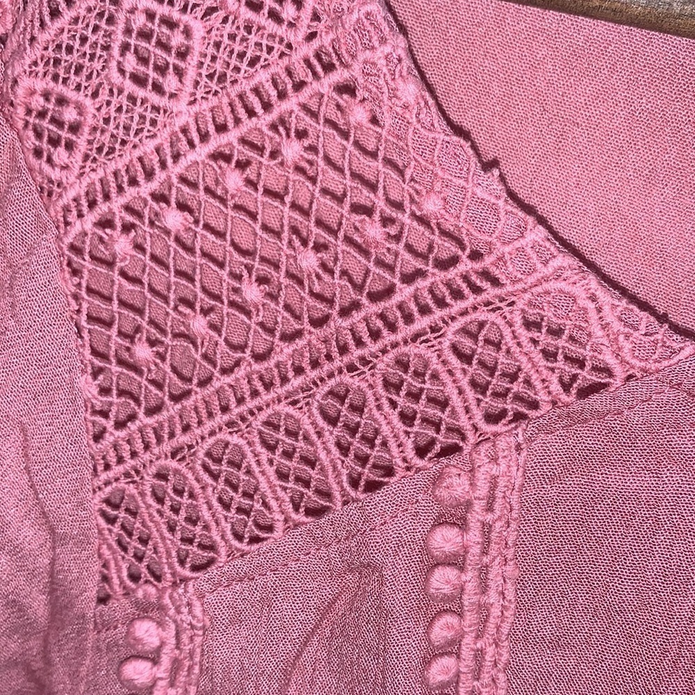 NEW Lane Bryant Blush Pink Long Sleeve Lace Top Blouse Womens Plus Size 14/16 - Picture 4 of 4